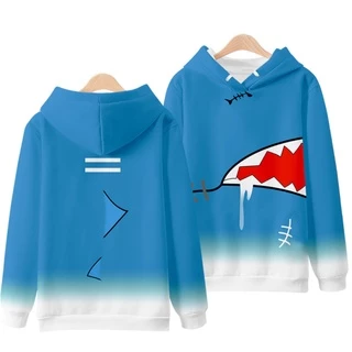 Anime mới HOLO LIVE Gawr Gura Áo Hoodie thời trang nam Nhật Bản dáng rộng dành cho nữ ❥ ❈ Áo len in hình Unisex Áo khoác dài tay có mũ trùm đầu Top Cosplay