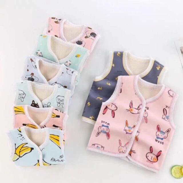 (MS 04) Áo gile nỉ lông cho bé sơ sinh đến 13kg