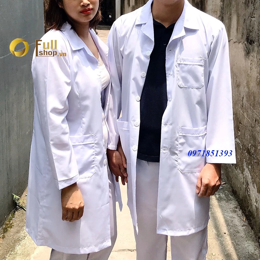 Áo blouse trắng - áo khoác blu bác sĩ, dược sĩ nam nữ dài tay, cộc tay chất Lon Nhật mát