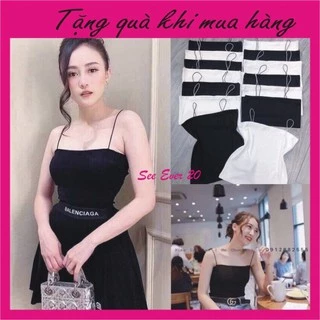 Áo Bra 2 Dây Sợi Bún Dáng Body Chất Cotton Phong Cách Hàn B01