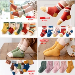 [ Hot 2023] Set 5 đôi Tất Cho Bé - Tất Trẻ Em Chất Cotton Hàng Xuất Khẩu- Anhanhkids, Anhanhhome - Mã 02