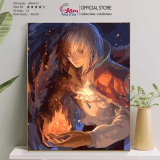 Tranh Số Hóa Anime Ghibli Howl GAM Trang Trí Làm Quà Tặng Đã Căng Khung 40x50cm AN4411