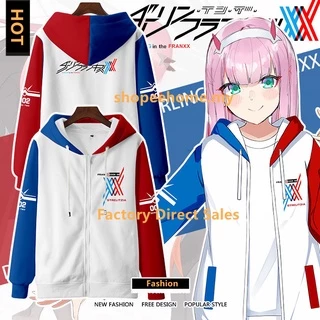 Áo Khoác Hoodie Tay Dài Dáng Rộng Có Khóa Kéo IN Hình DARLING IN THE FRANXX 3D Thời Trang Unisex 2022