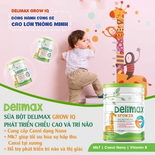 Sữa bột Delimax Grow IQ 900g - phát triển chiều cao và trí não.