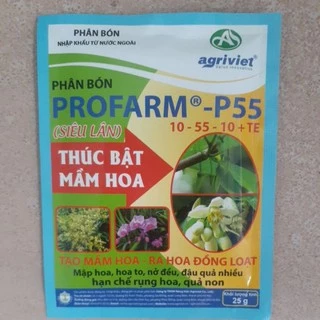 PHÂN BÓN SIÊU LÂN 10-55-10 PROFARM P55 GÓI 25G THÚC BẬT MẦM HOA, RA HOA ĐỒNG LOẠT