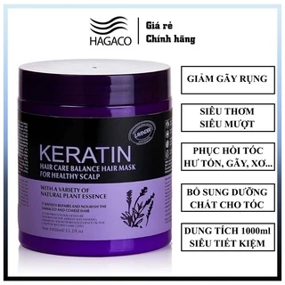 Kem ủ tóc KERATIN COLLAGEN 1000ML LAVENDER BRAZIL NUT - Ủ hấp tóc cung cấp dưỡng chất KERATIN tự nhiên CT76