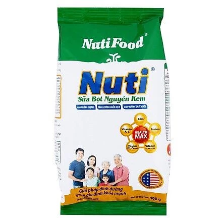 Sữa Bột Nguyên Kem Nutifood (túi 400g)