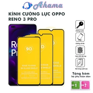 Kính cường lực Oppo Reno 3 Pro full màn trong suốt chống xước độ bền cao chống rơi vỡ có tặng kèm khăn lau màn hình