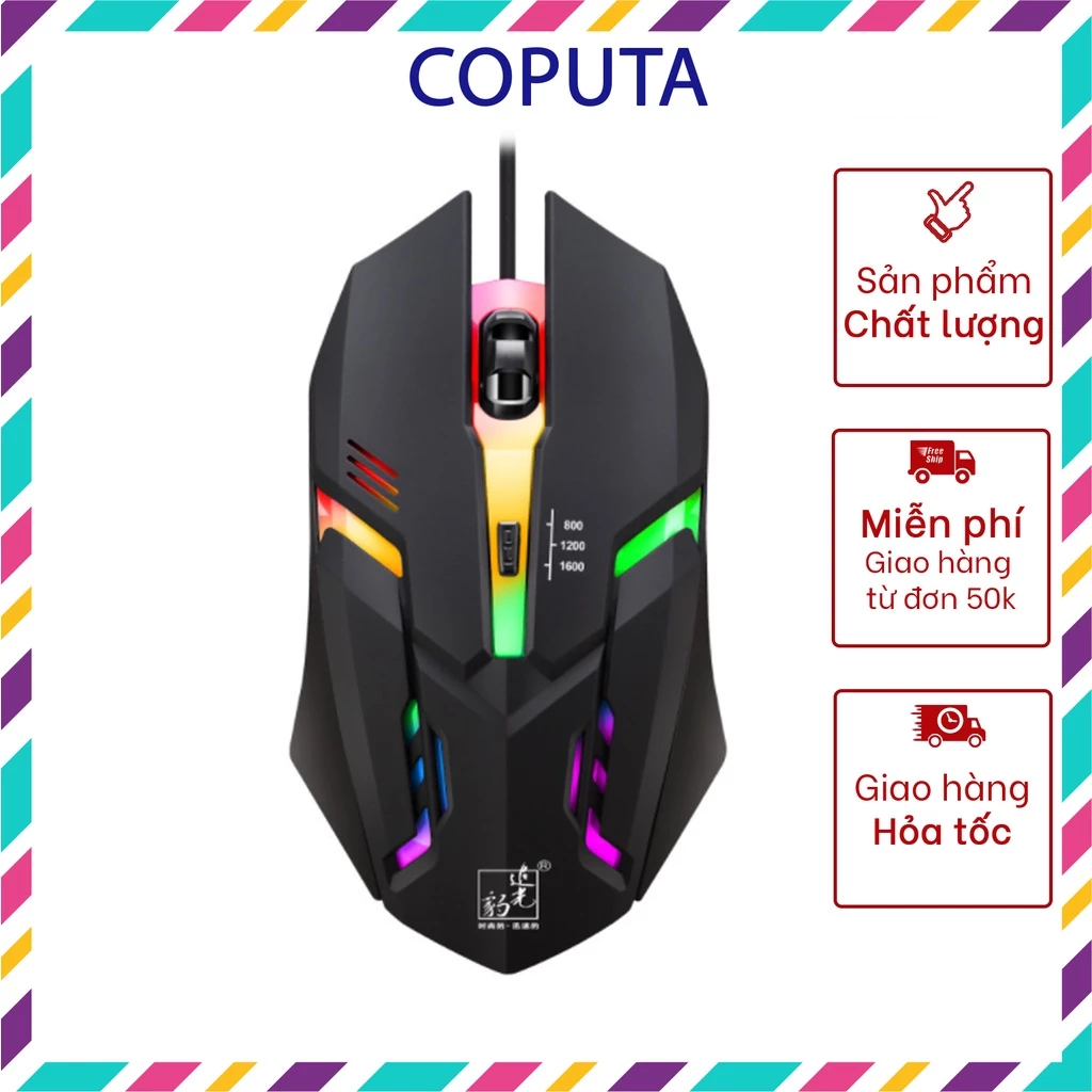 Chuột máy tính Gaming Coputa Chuột máy tính cao cấp chơi game có dây K2