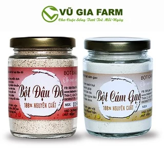 Combo Bột Đậu Đỏ + Bột Cám Gạo - Nguyên Chất Vũ Gia (100g/hũ)