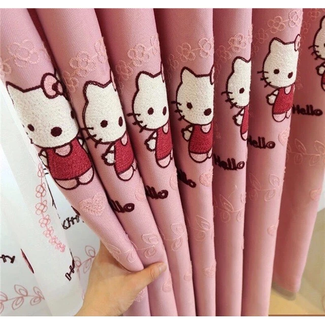 rèm VẢI hello kitty kích thước rộng 1m cao 2m7 đến 5m cao 2m7