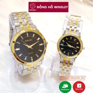 Đồng hồ đôi nam nữ Halei đeo tay cặp đôi thời trang đẹp chính hãng cao cấp mạ vàng giá rẻ