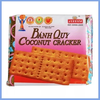 Bánh quy đường Coconut Cracker Bánh bạc vuông Jessica 178g