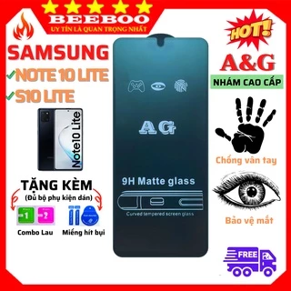 [AG NHÁM CAO CẤP] Kính Cường Lực Samsung Note 10 Lite/ S10 Lite -Full màn hình - Nhám phủ Nano Cao cấp - Chống vân tay