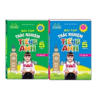 Sách - Combo 2c Bài tập trắc nghiệm tiếng Anh lớp 5(T1+T2)