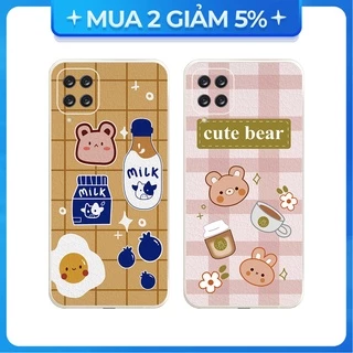 Ốp lưng cạnh vuông Samsung A10/A30S/A72/A50S/A32/...viền bảo vệ camera hình Bear Cute