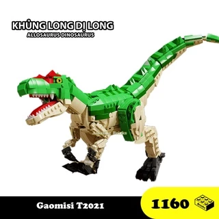 Đồ chơi Lắp ráp Khủng Long Allosaurus, Gaomisi T2021 Dinosaurus, Xếp hình thông minh, Mô hình khủng long [1180 Mảnh]