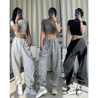 Set bộ áo croptop kèm quần bom chun gấu