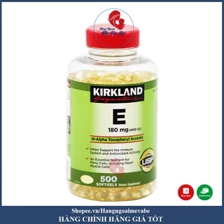 Viên uống bổ sung Vitamin E, Viên uống bổ sung E Mỹ Kirkland 400IU 500 viên hỗ trợ làm đẹp, chống lão hóa