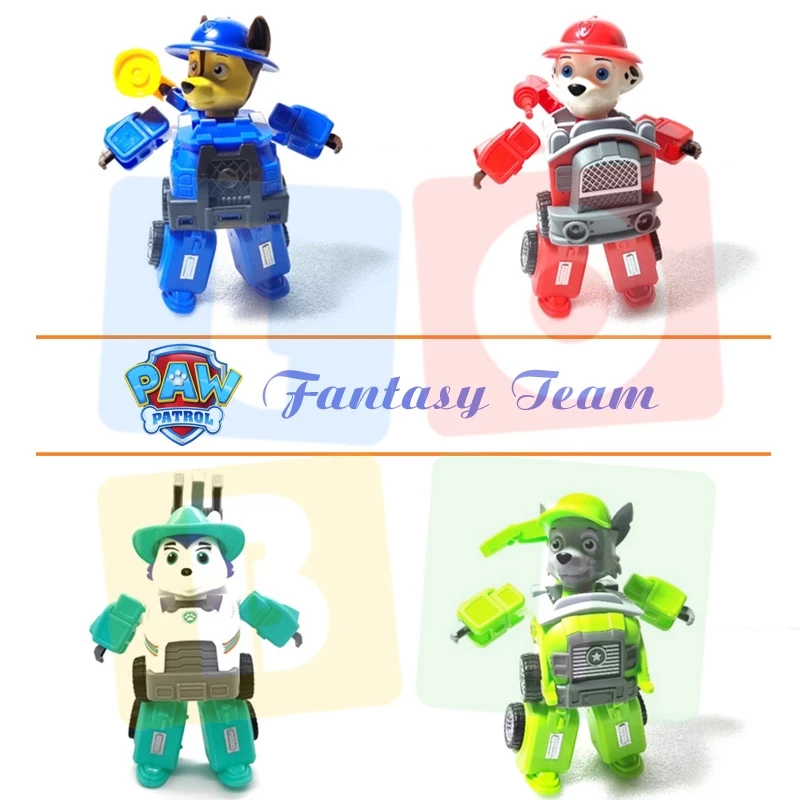 Đồ chơi đội chó cứu hộ biến hình robot 4 nhân vật loại to - Paw patrol