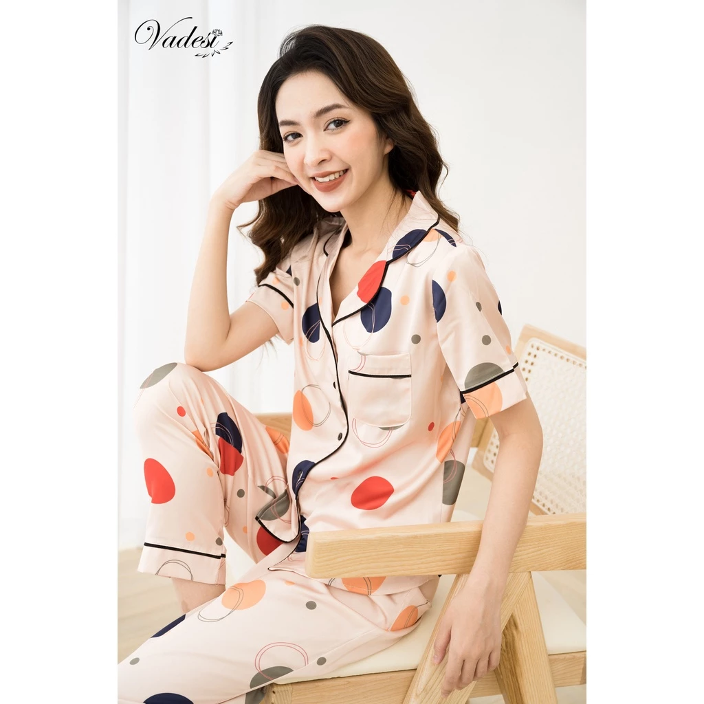 Đồ Bộ VADESI Pijama Nữ Quần Dài Cộc Lụa Latin Tơ Cao Cấp Mặc Nhà Đẹp Thấm Hút Thoáng Mát