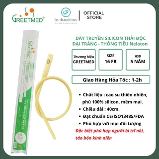 Combo 10 Dây truyền Silicone GREETMED® thải độc đại tràng cà phê Coffee Enema, ( ống thông tiểu 1 nhánh Nelaton Fr16)