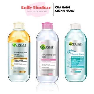 Nước Tẩy Trang Garnier Hồng/ Vàng/ Xanh Micellar Skinactive Cleansing Water 400ml