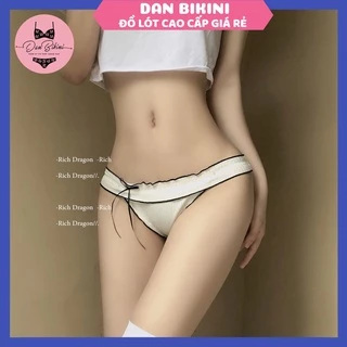 Quần Lót Nữ Cotton viền màu Sexy gân tăm đính nơ nhỏ thoáng mát MÃ 3611