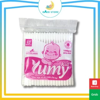 Tăm bông ngoáy ráy tai Yumy Kid cho trẻ em 100 que - BabiStore