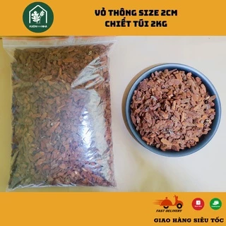 [ Ảnh Thật ] Vỏ Thông Chiết Túi 2KG Size 2CM - Trồng Kiểng Lá, Phong Lan, Cây Cảnh