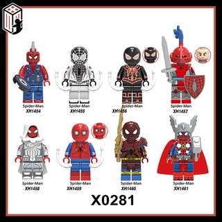 Lắp ráp Mô hình Spider Man No Way Home Đồ chơi Siêu anh hùng Người Nhện Spider thor Spider tron Spider punk Marvel X0281