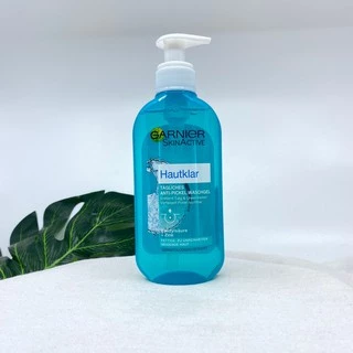 Gel rửa mặt cho da dầu mụn Garnier SkinActive Hautklar Waschgel 200ml-hàng chuẩn đức