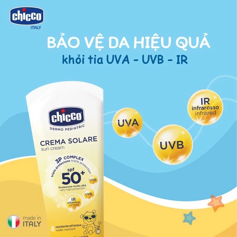 Kem Chống Nắng 3 Tác Động SPF 500+ Chicco Chính Hãng Nhập Khẩu Ý