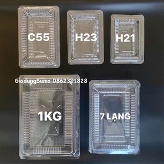 100 Hộp nhựa trong dùng 1 lần H21 H23 C55 7 Lạng 1KG và hộp bánh H17/H04/H05/H07/H53