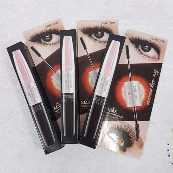 MASCARA KO THẤM NƯỚC, DÀY VÀ TƠI MI 2 ĐẦU SIVANNA COLORS 6X CHÍNH HÃNG