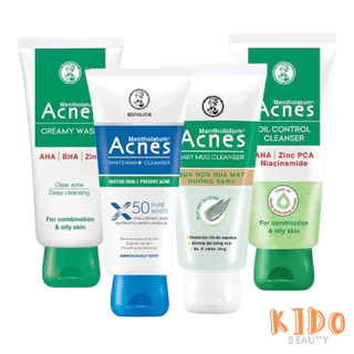 Sữa Rửa Mặt Acnes Oil Control | Pure White | Baby Mud | Creamy Wash Cleanser 100g - Kem rửa mặt Acnes