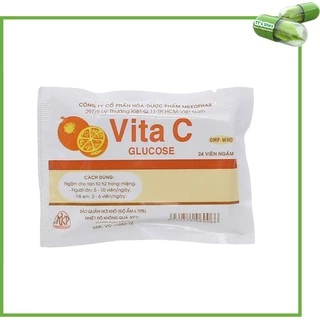 Viên kẹo ngậm vitamin C Mekophar - Vita C Glucose Meko [Túi 24 viên]