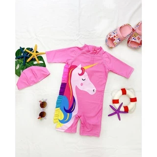 Set đồ bơi ngựa Pony tay lửng bé gái