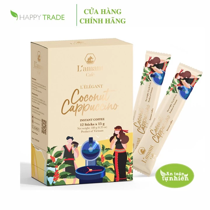 L'amant Café cà phê hòa tan - Coconut Cappuccino - Hộp 300g