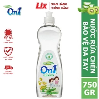 Nước rửa chén On1 tinh chất kiwi và aloe vera 750g sạch bóng vết dầu mỡ N5009