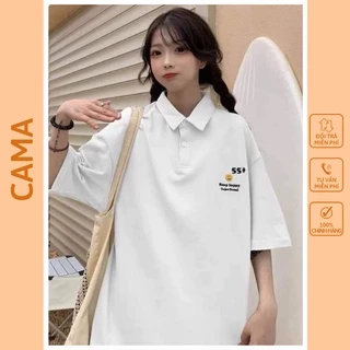 Áo polo nữ unisex tay lỡ form rộng với hình in siêu sắc nét CaMa Store M312