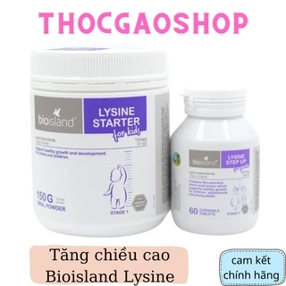 [Mẫu mới] Bột tăng chiều cao Bioisland Lysine starter for kids 150gr và Bioisland Lysine step up for youth 60 viên Úc