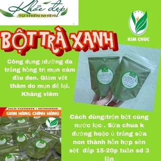 100gr bột trà xanh hanmade nguyên chất dùng đắp măt