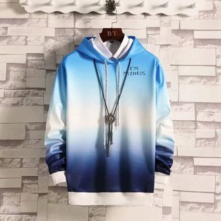 Áo hoodie tay dài kiểu phong cách Hồng Kông kích thước M-XXL với 12 màu gradient tùy chọn cho nam