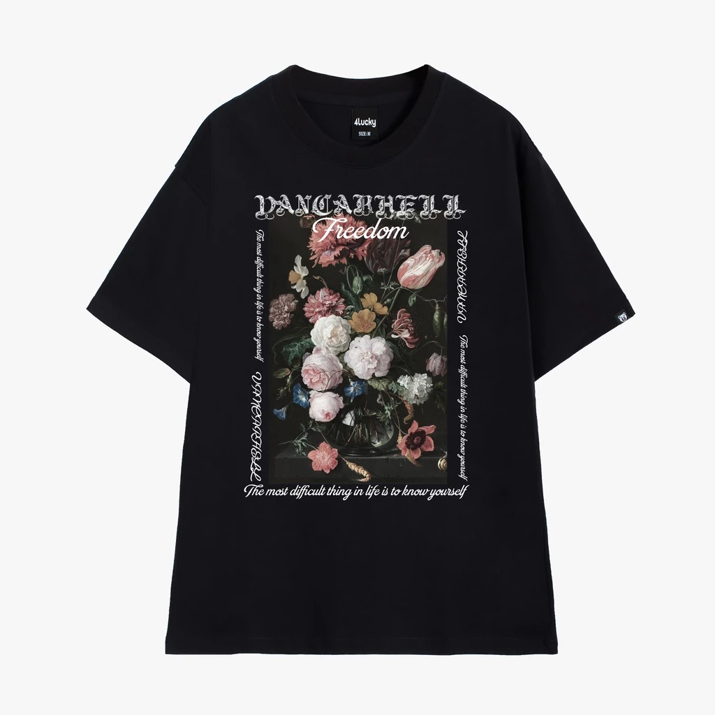 Áo Tee Tay Lỡ 4LUCKY 6013 - Unisex Nam Nữ Cotton Oversize Form Rộng