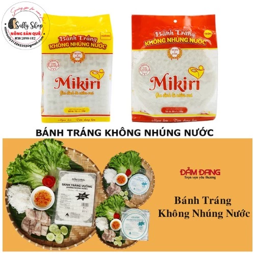 Bánh Tráng Không Nhúng Nước Mikiri Đảm Đang Siêu Mỏng Làm Gỏi Cuốn, Bánh Tráng Trộn – Tròn / Vuông Các Loại