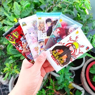 Set 5 ảnh thẻ nhân phẩm Anime Kimetsu No Yaiba, Naruto, One Piece, Dragon Ball, Waifu, Identity V, Conan