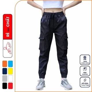 Quần jogger nữ Kaki Tuyết dãn ống bó đẹp 2 túi hông VNXK cao cấp kiểu thể thao - MAC boutique