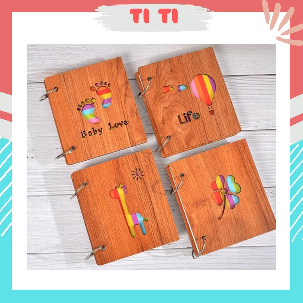 Album ảnh 6x9, album ảnh 9x13 bìa gỗ 3D, bìa trong suốt đựng được 50-100 tấm tại Tổng kho TiTi