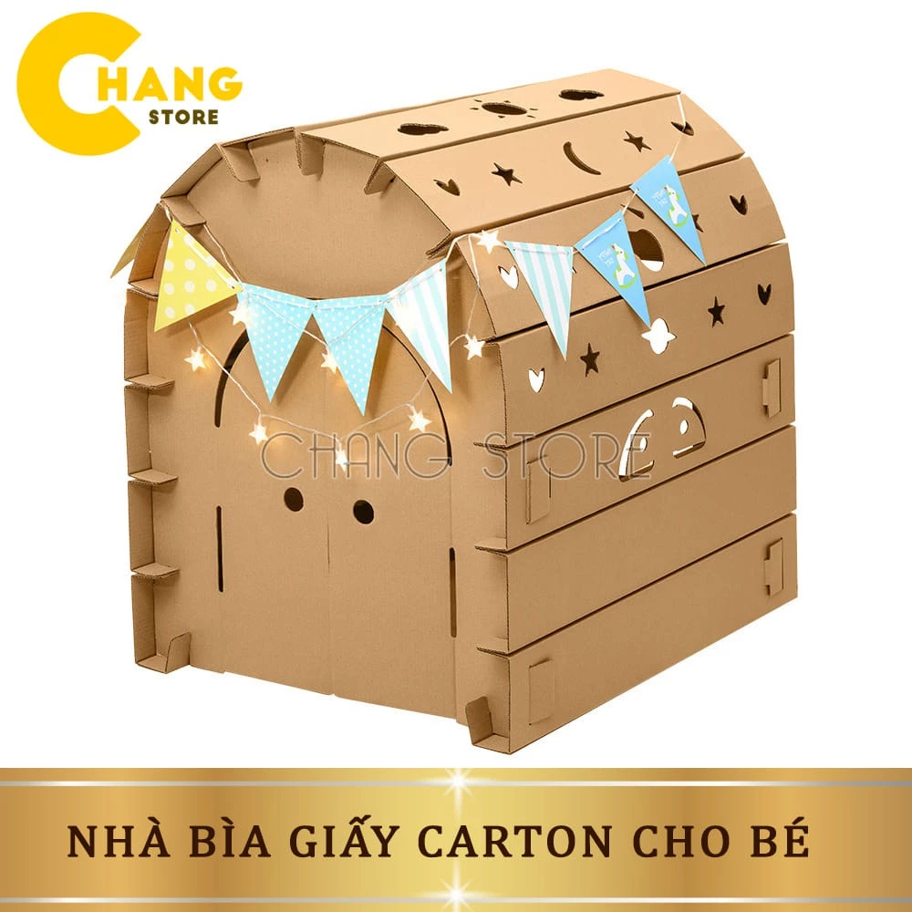 Nhà Bìa Carton Cho Bé Siêu Đẹp, Chắc Chắn, Nhà Đồ Chơi Lắp Ghép Thông Minh Cho Bé